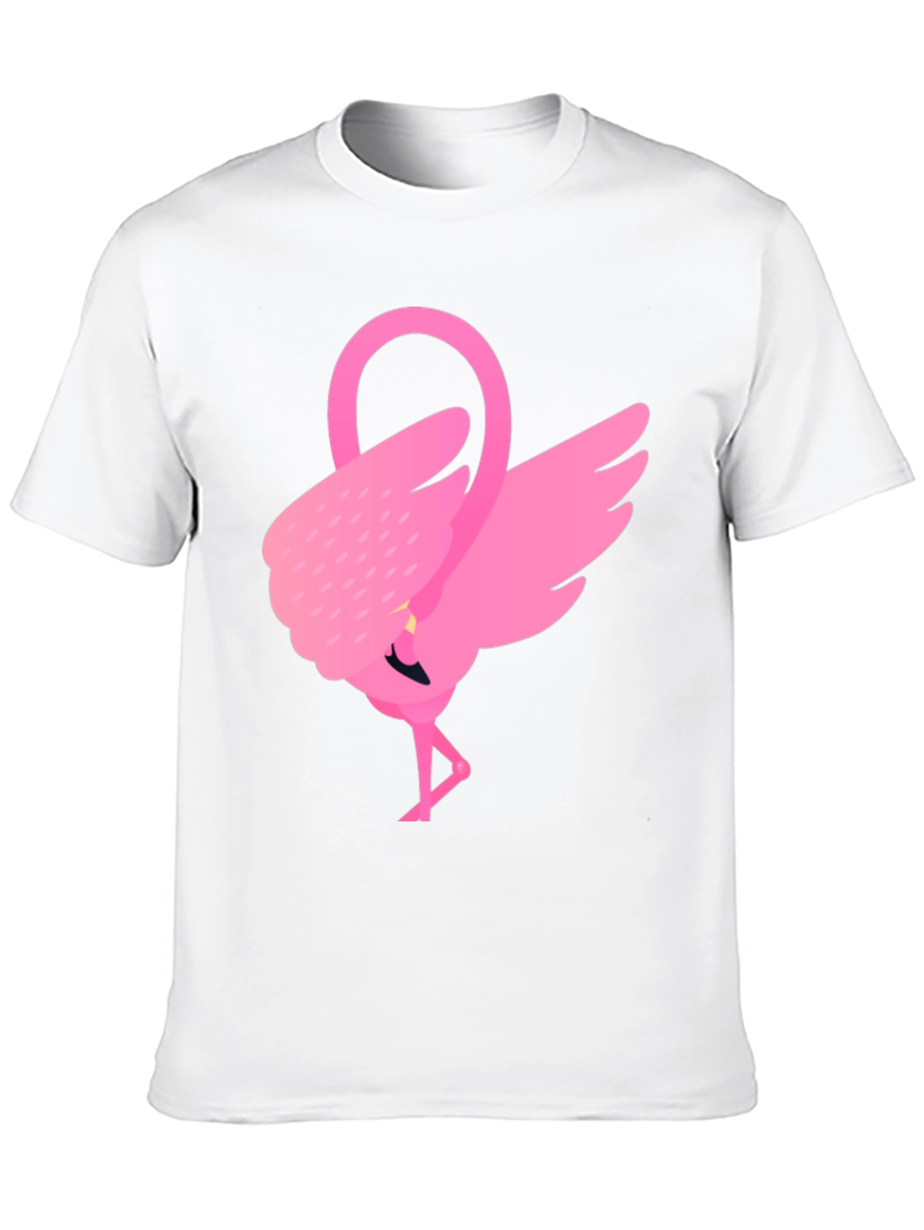 Pink Flamingo Graphic Tee - Black Cotton Shirt