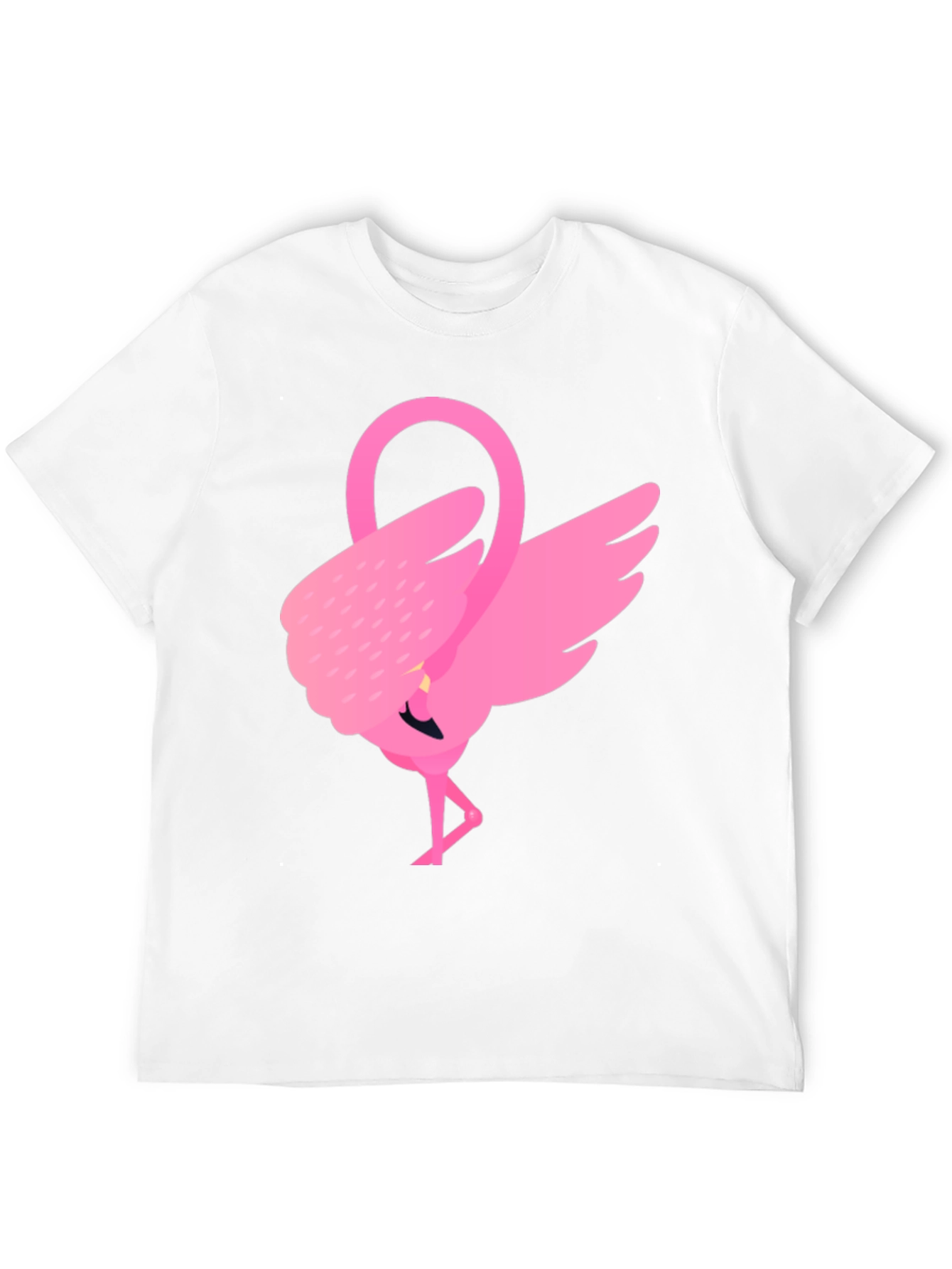 Pink Flamingo Graphic Tee - Black Cotton Shirt