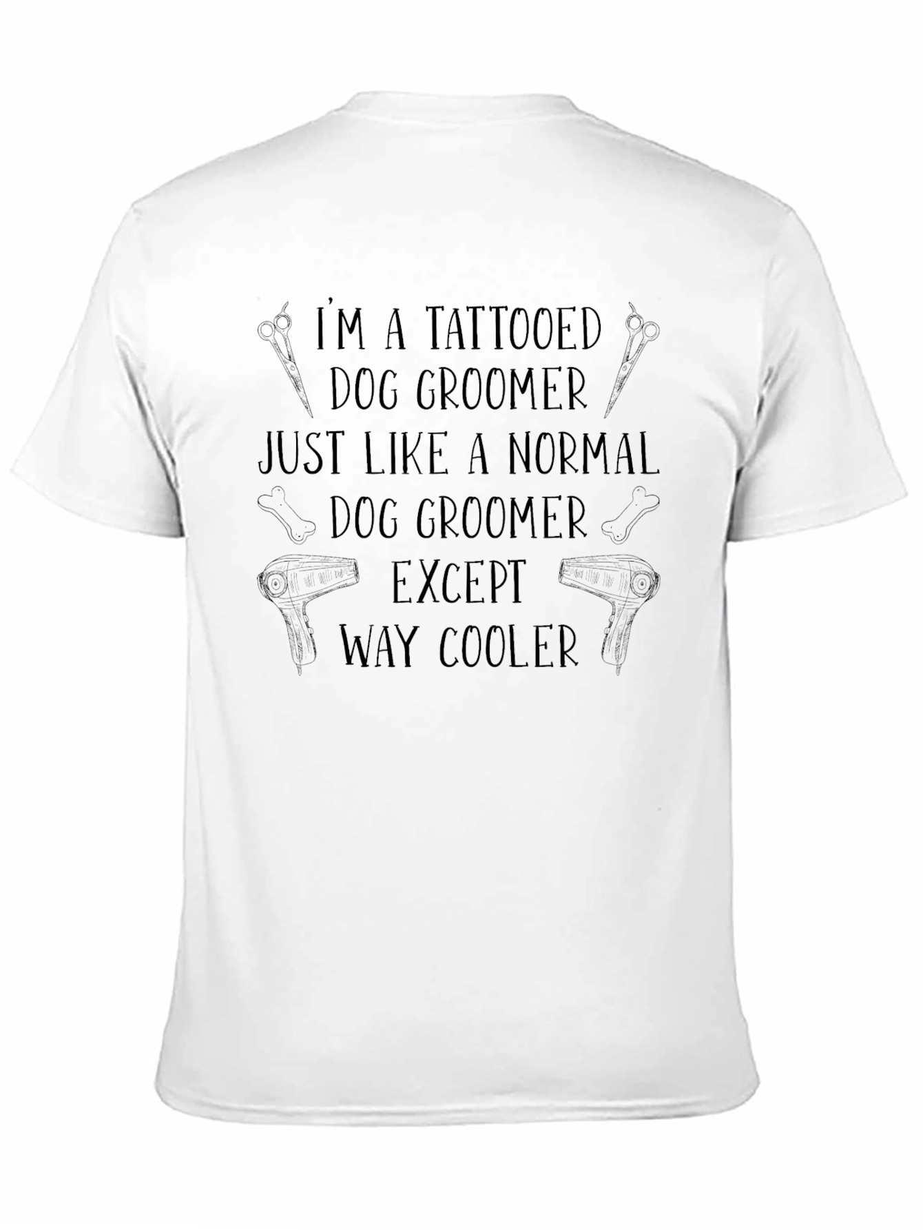 Tattooed Dog Groomer Novelty T-Shirt