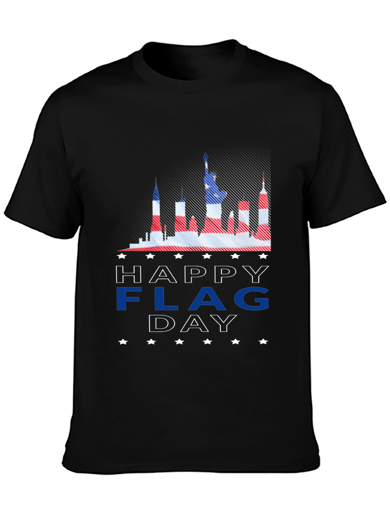 Patriotic Flag Day T-Shirt - USA Skyline Design