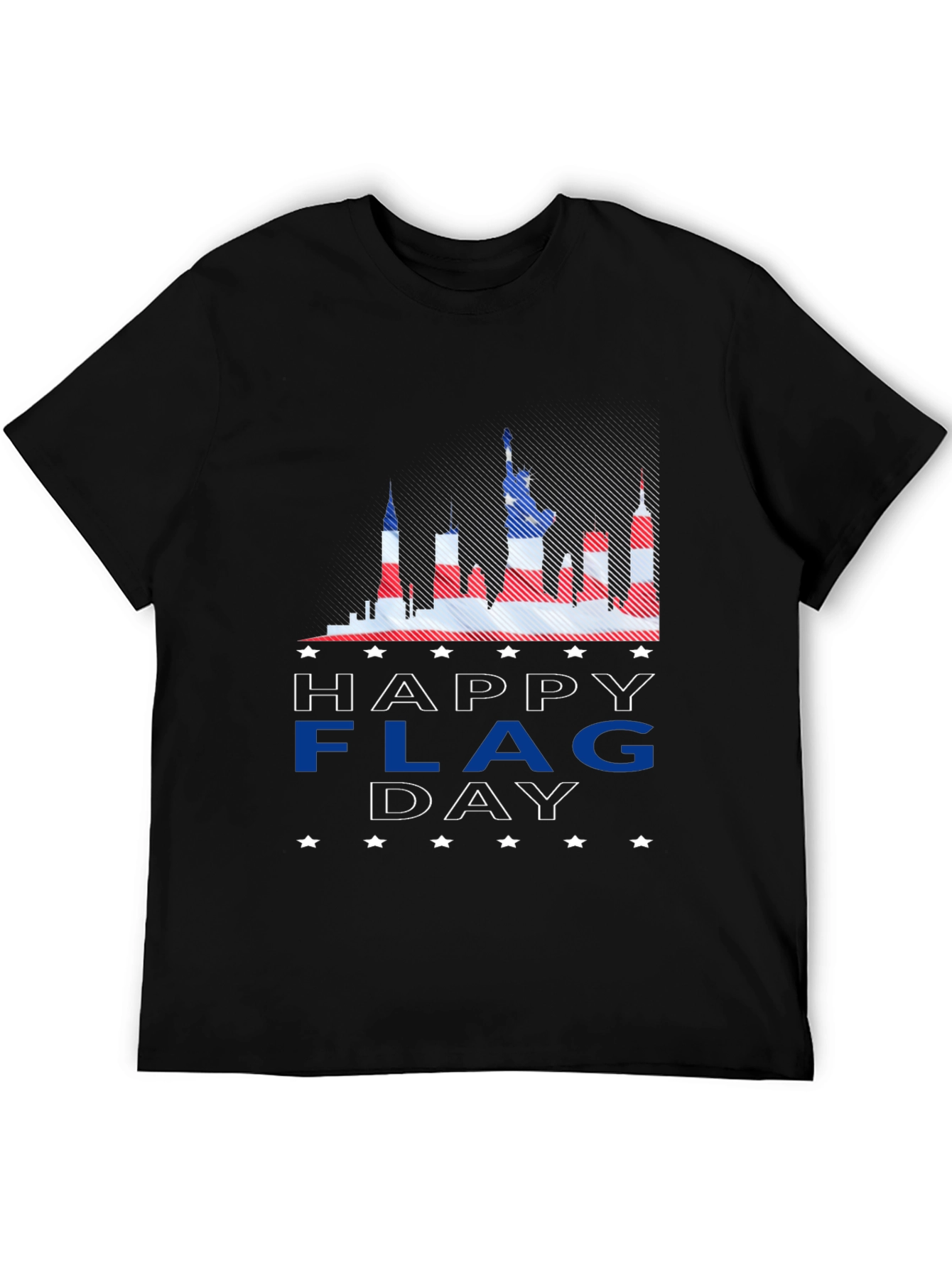 Patriotic Flag Day T-Shirt - USA Skyline Design