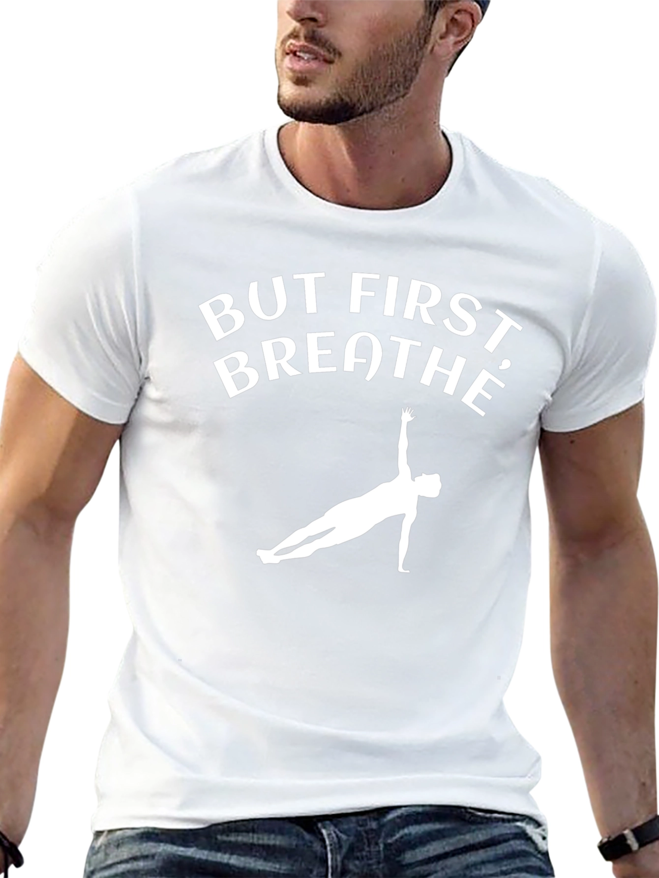 But First Breathe Black Yoga T-Shirt