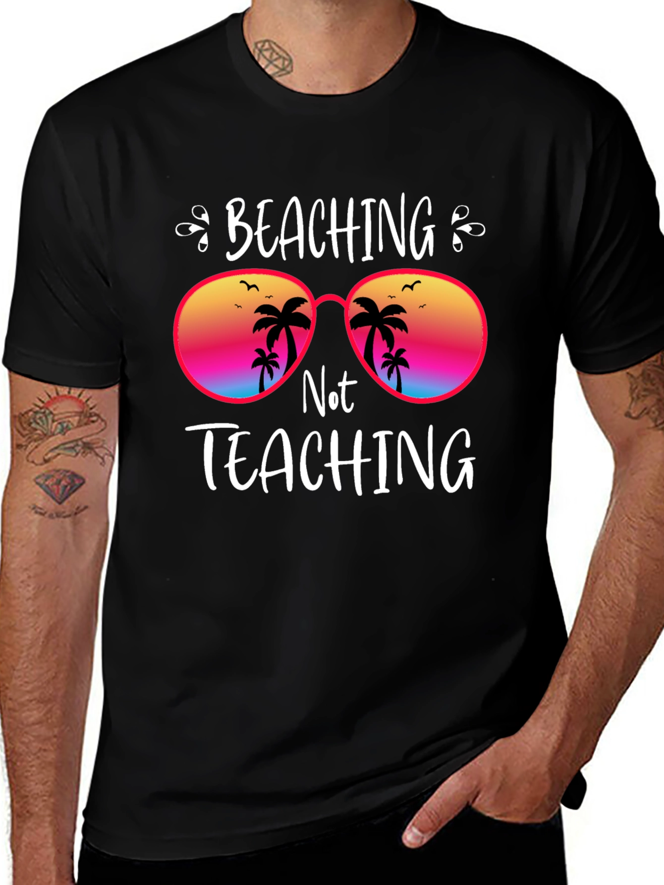 Beaching Not Teaching Graphic T-Shirt
