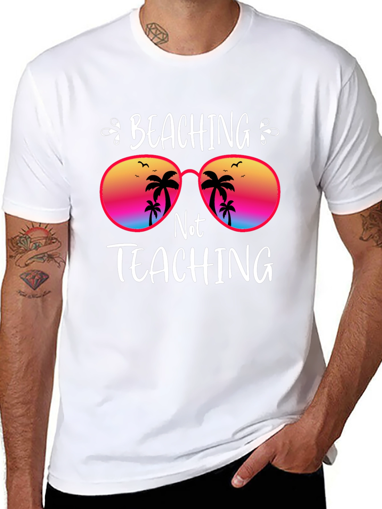 Beaching Not Teaching Graphic T-Shirt
