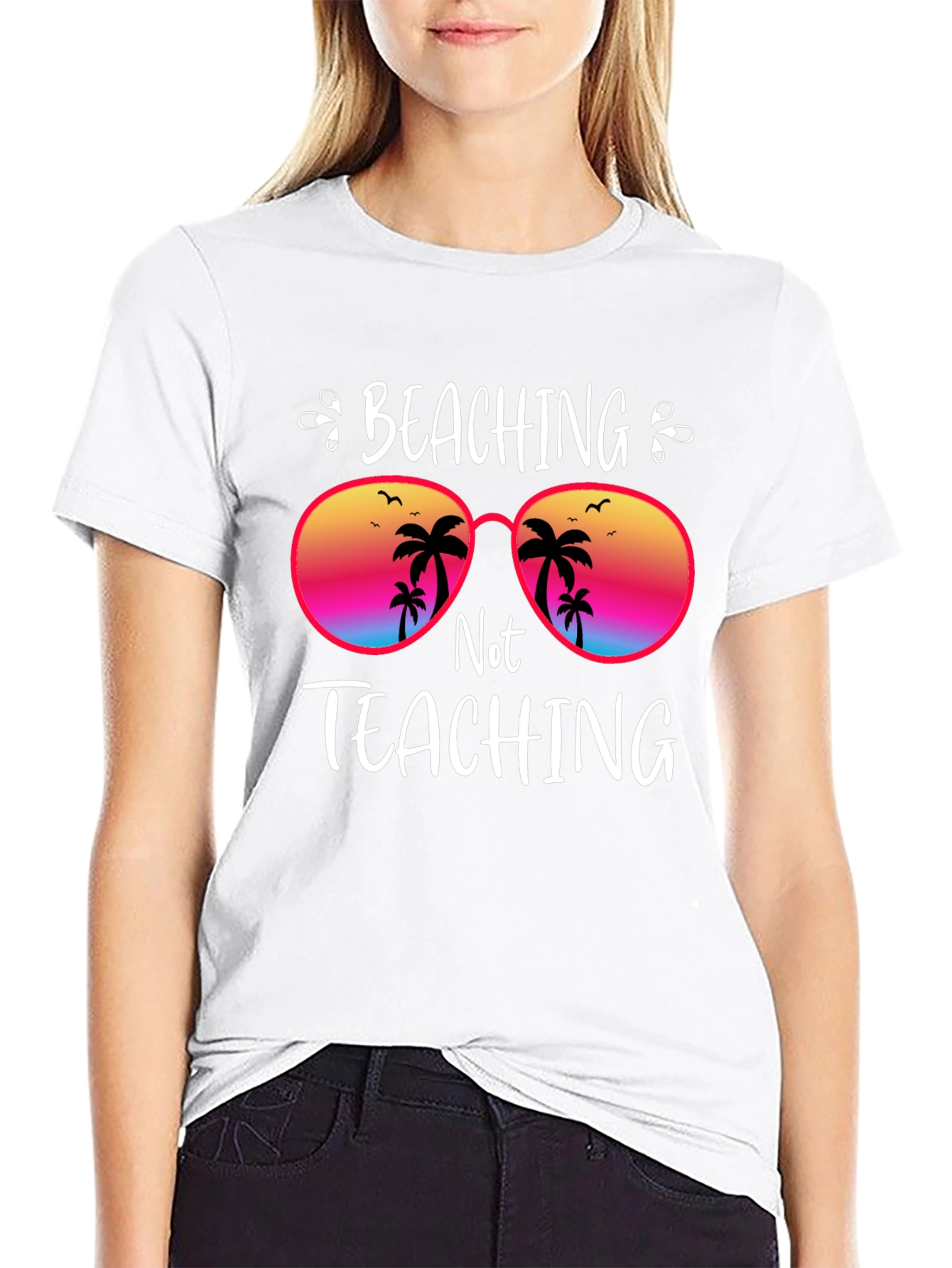 Beaching Not Teaching Graphic T-Shirt