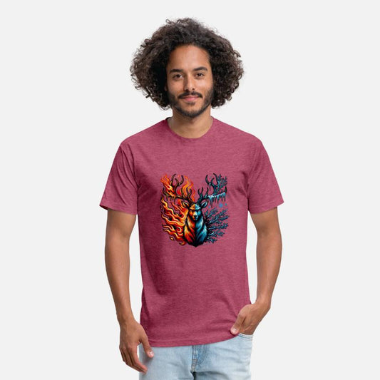Majestic Fire and Ice Stag Illustration
