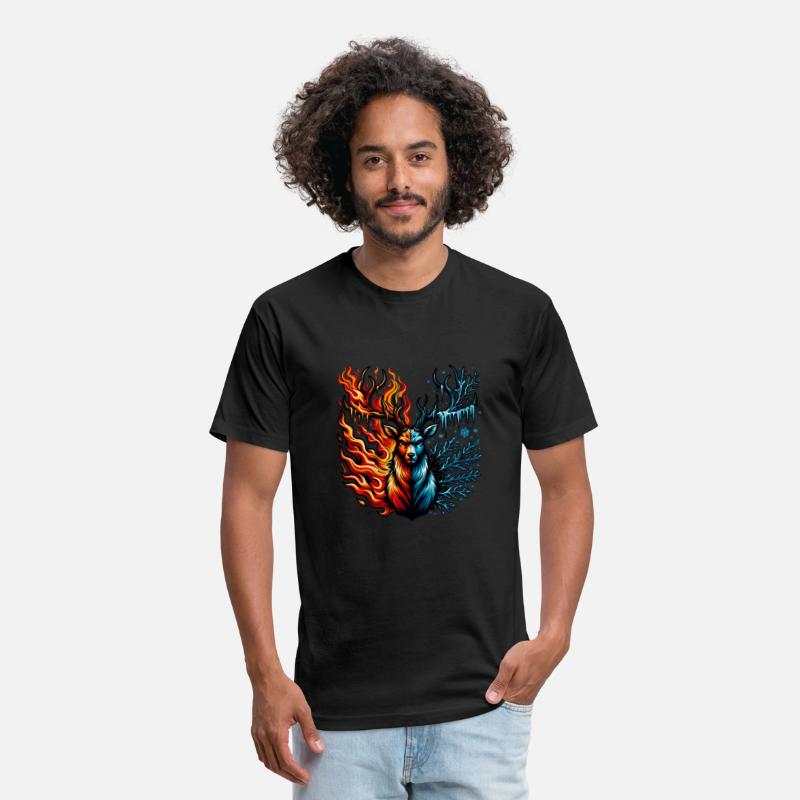 Majestic Fire and Ice Stag Illustration