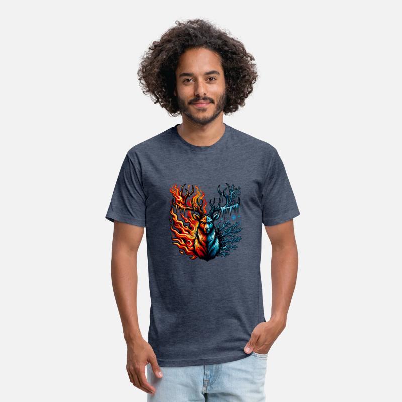 Majestic Fire and Ice Stag Illustration