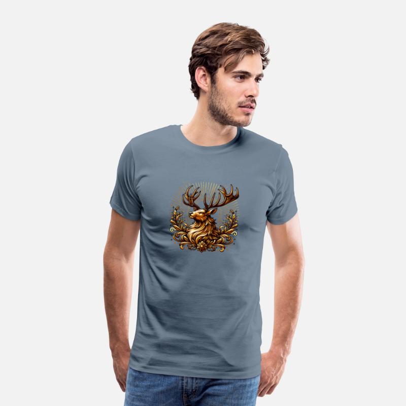 Majestic Stag with Regal Flourishes Illustration