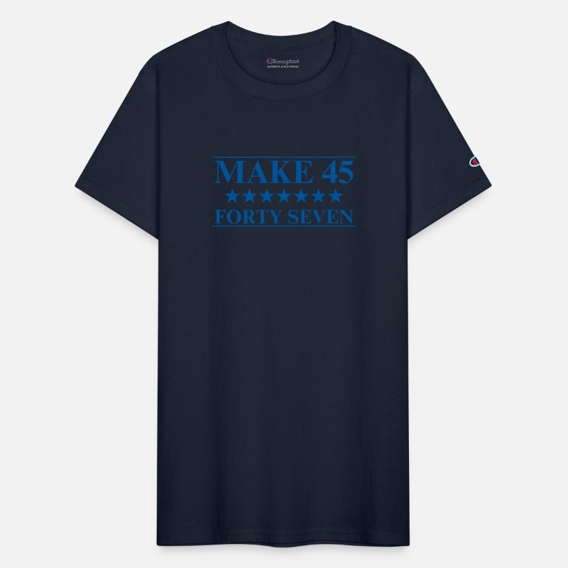 Make 45 Forty Seven Blue Text