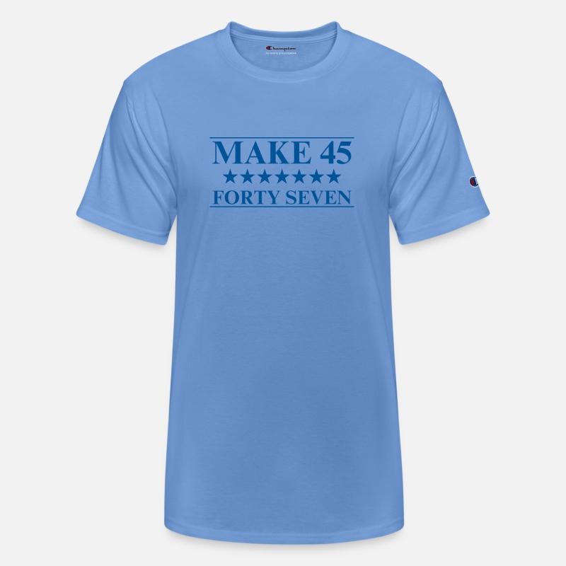 Make 45 Forty Seven Blue Text