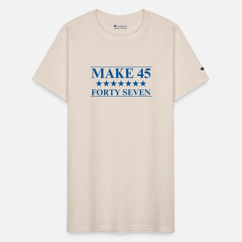 Make 45 Forty Seven Blue Text