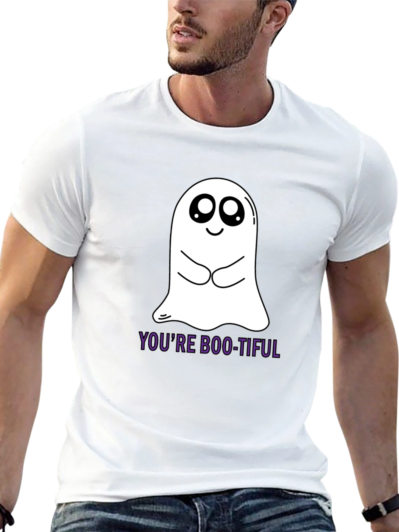 Boo-tiful Ghost Graphic Tee - Soft Cotton Black Shirt