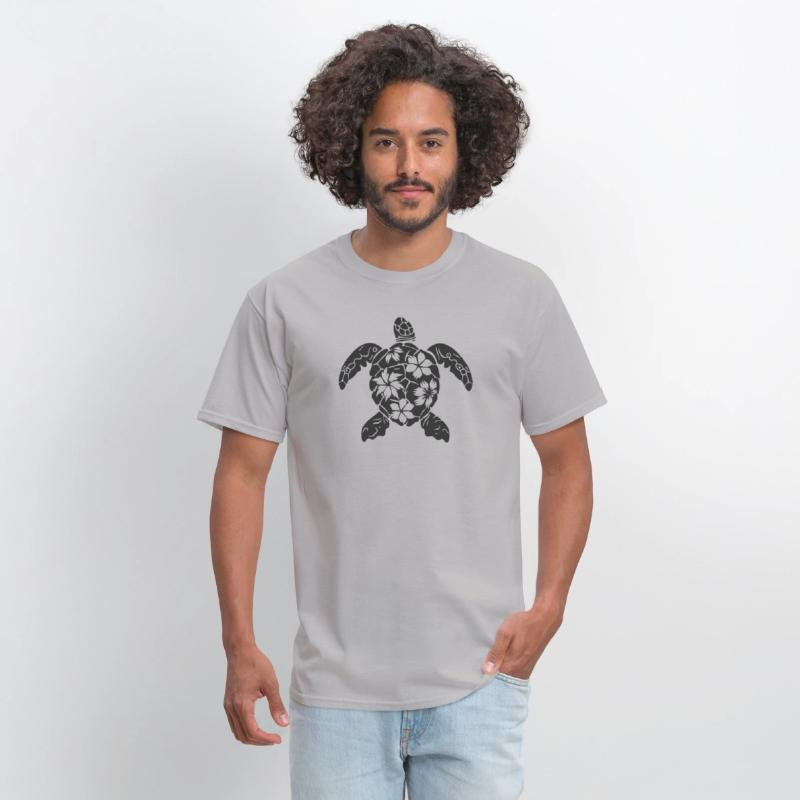 Marine Turtle Floral Silhouette