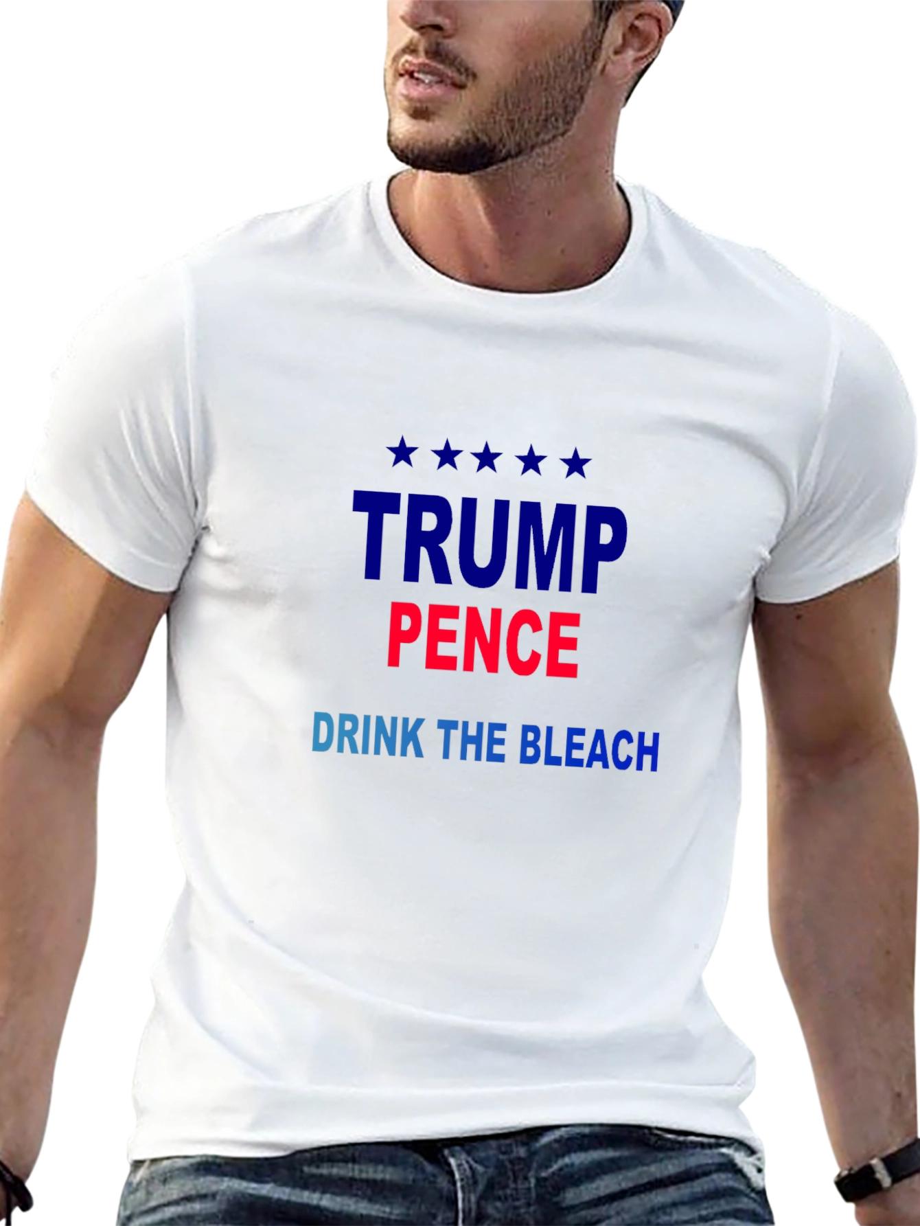Political Sarcasm T-Shirt: Trump Pence Drink the Bleach