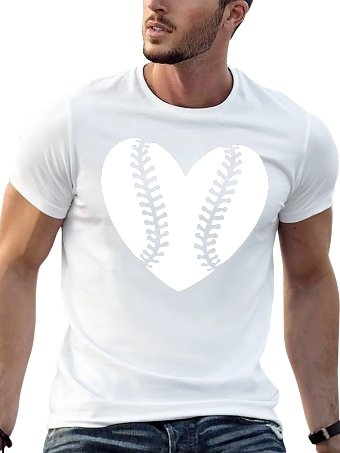 Baseball Heart Graphic T-Shirt - Stylish Sports Tee