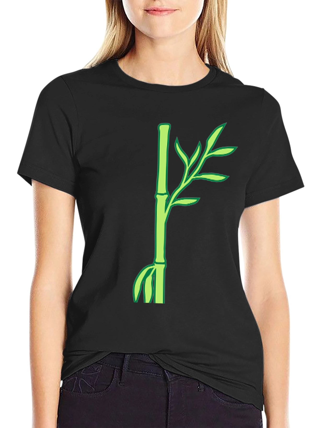Bamboo Plant Graphic T-Shirt - Casual Style