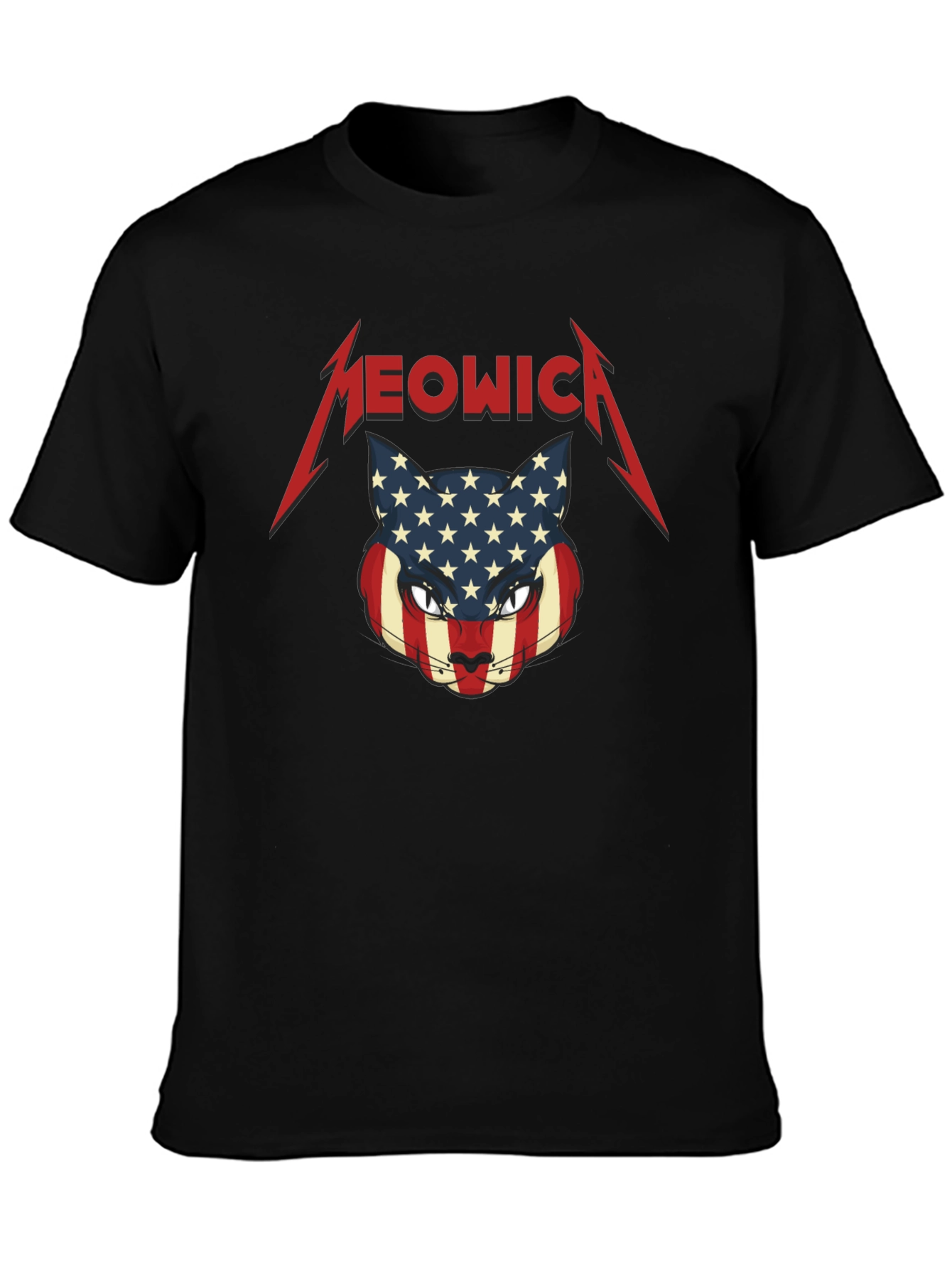 Meowica Cat USA Flag T-Shirt