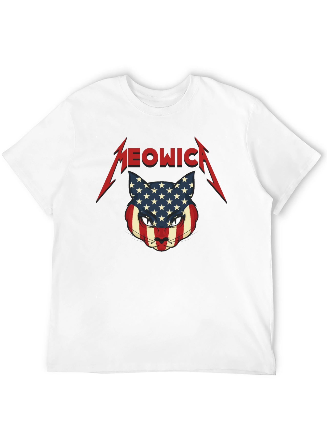 Meowica Cat USA Flag T-Shirt
