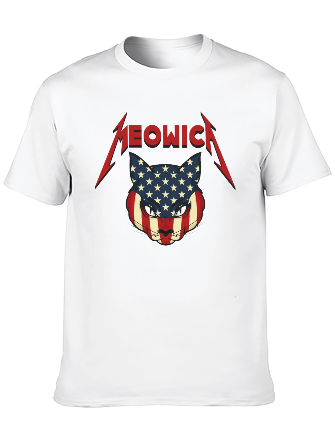 Meowica Cat USA Flag T-Shirt