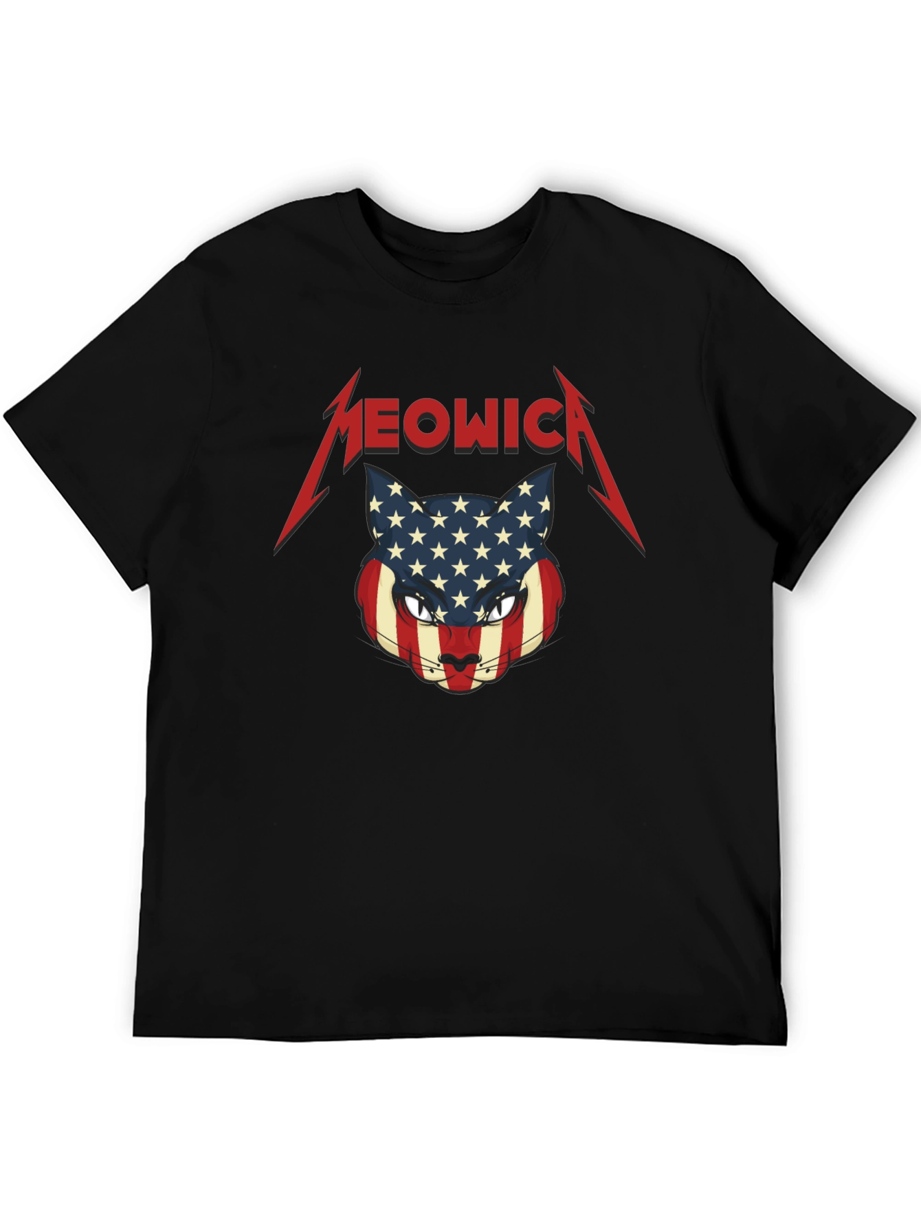 Meowica Cat USA Flag T-Shirt