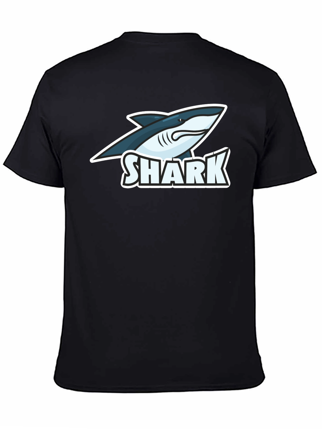 Shark Graphic Black T-Shirt - Cool Cartoon Shark Tee