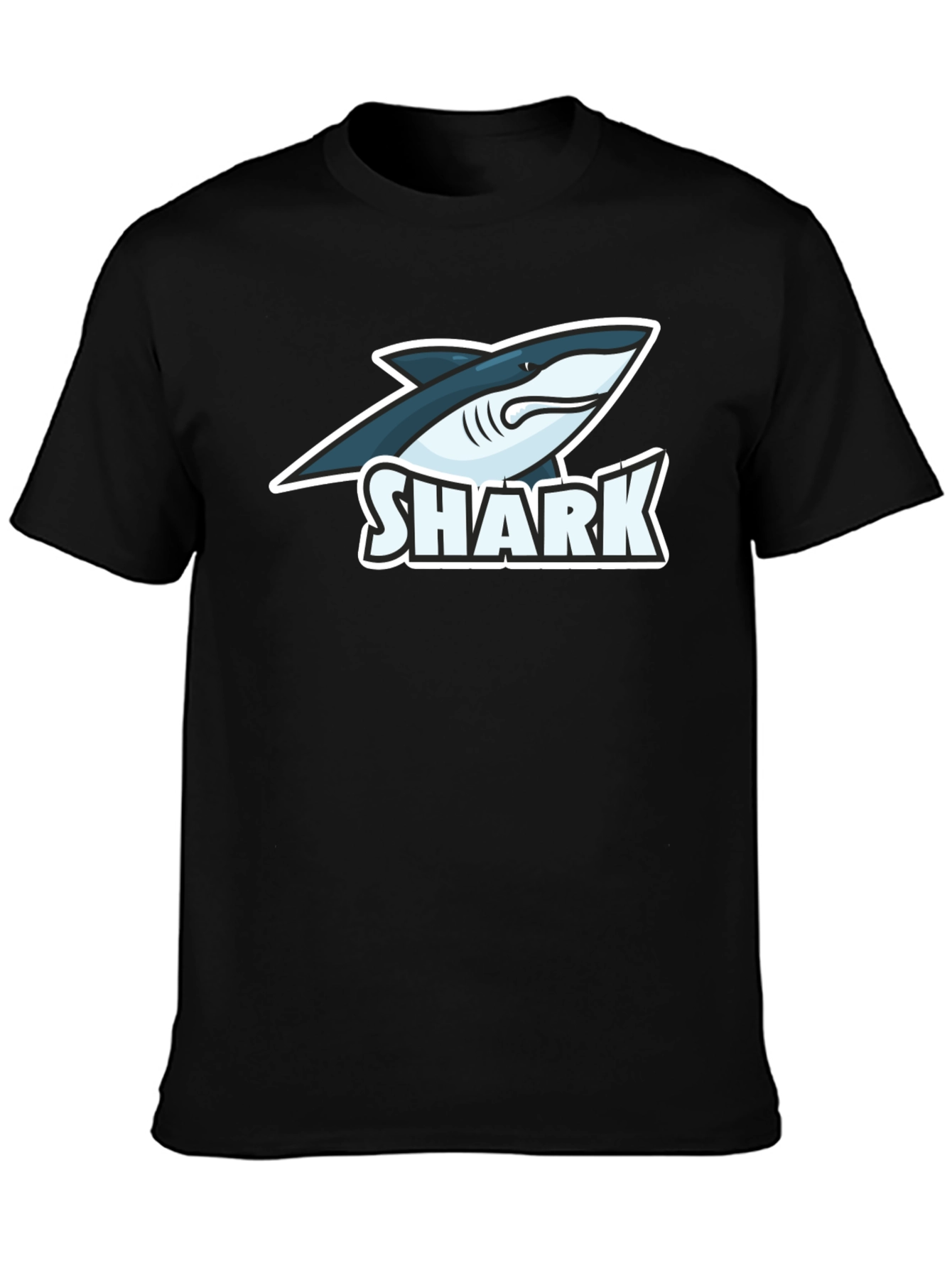 Shark Graphic Black T-Shirt - Cool Cartoon Shark Tee