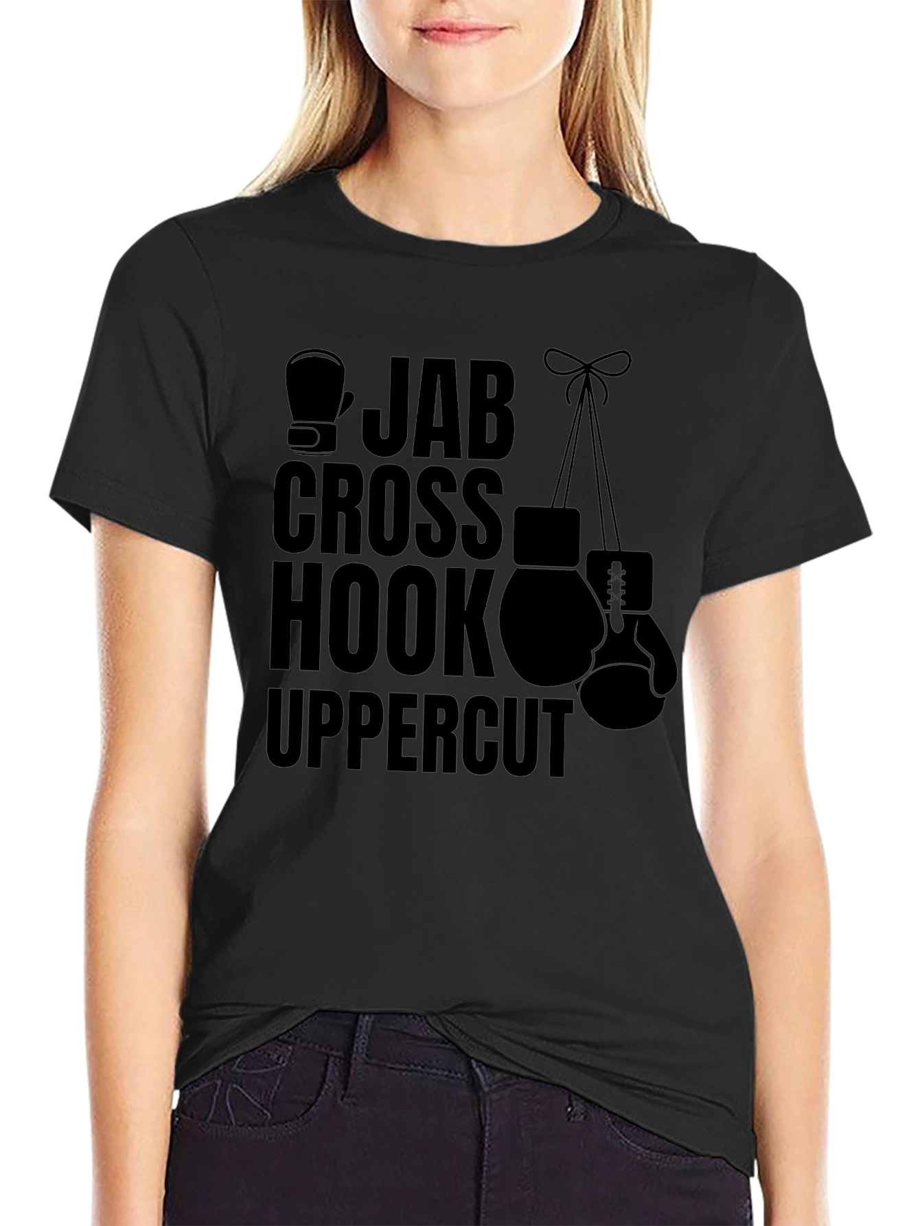 Boxing Moves Graphic Tee - Jab Cross Hook Uppercut