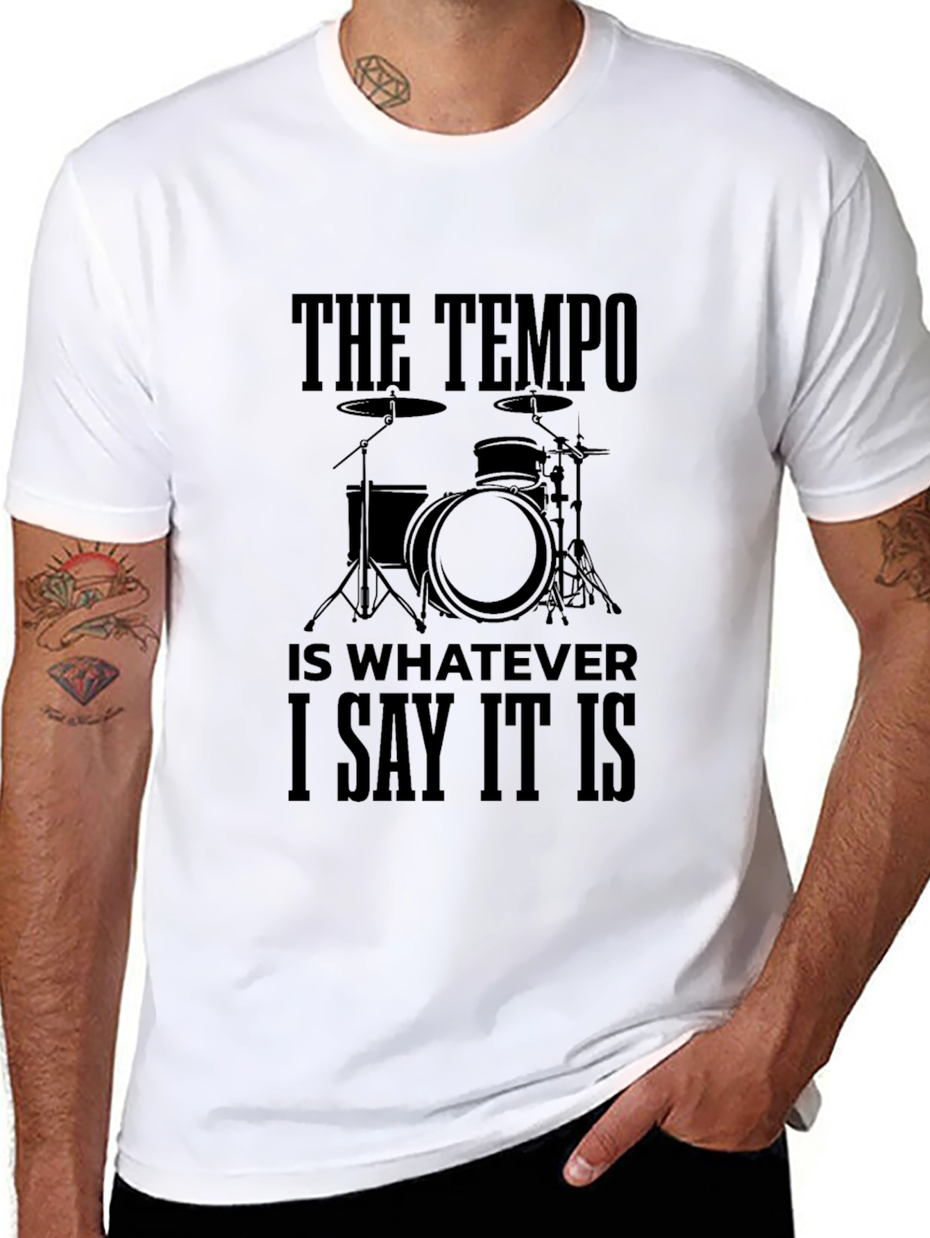 Tempo Drummer T-Shirt - Funny Music Tee