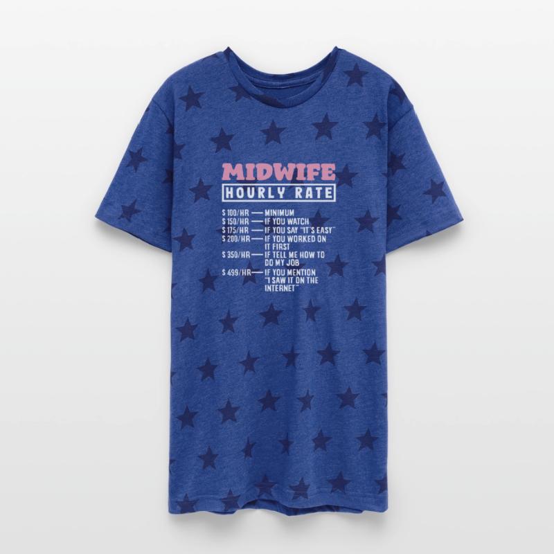 Midwife Hourly Rate Humor Tee Design
