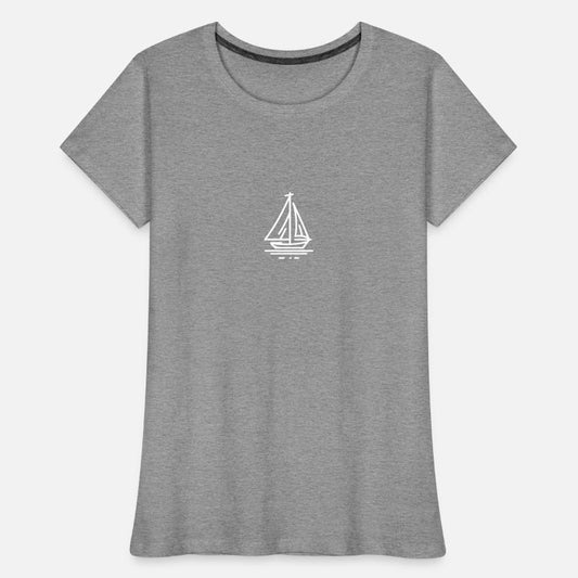 Minimalist Sailboat Line Art - white