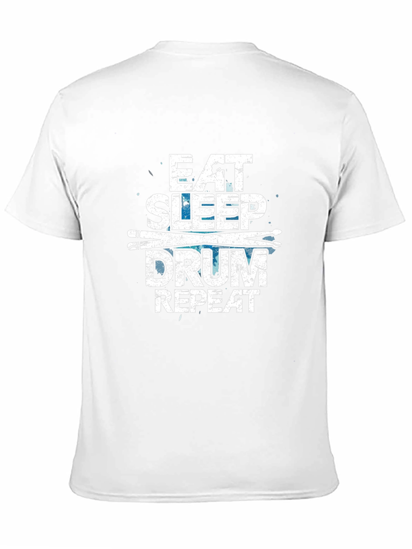 Eat Sleep Drum Repeat Mens Black Graphic T-Shirt
