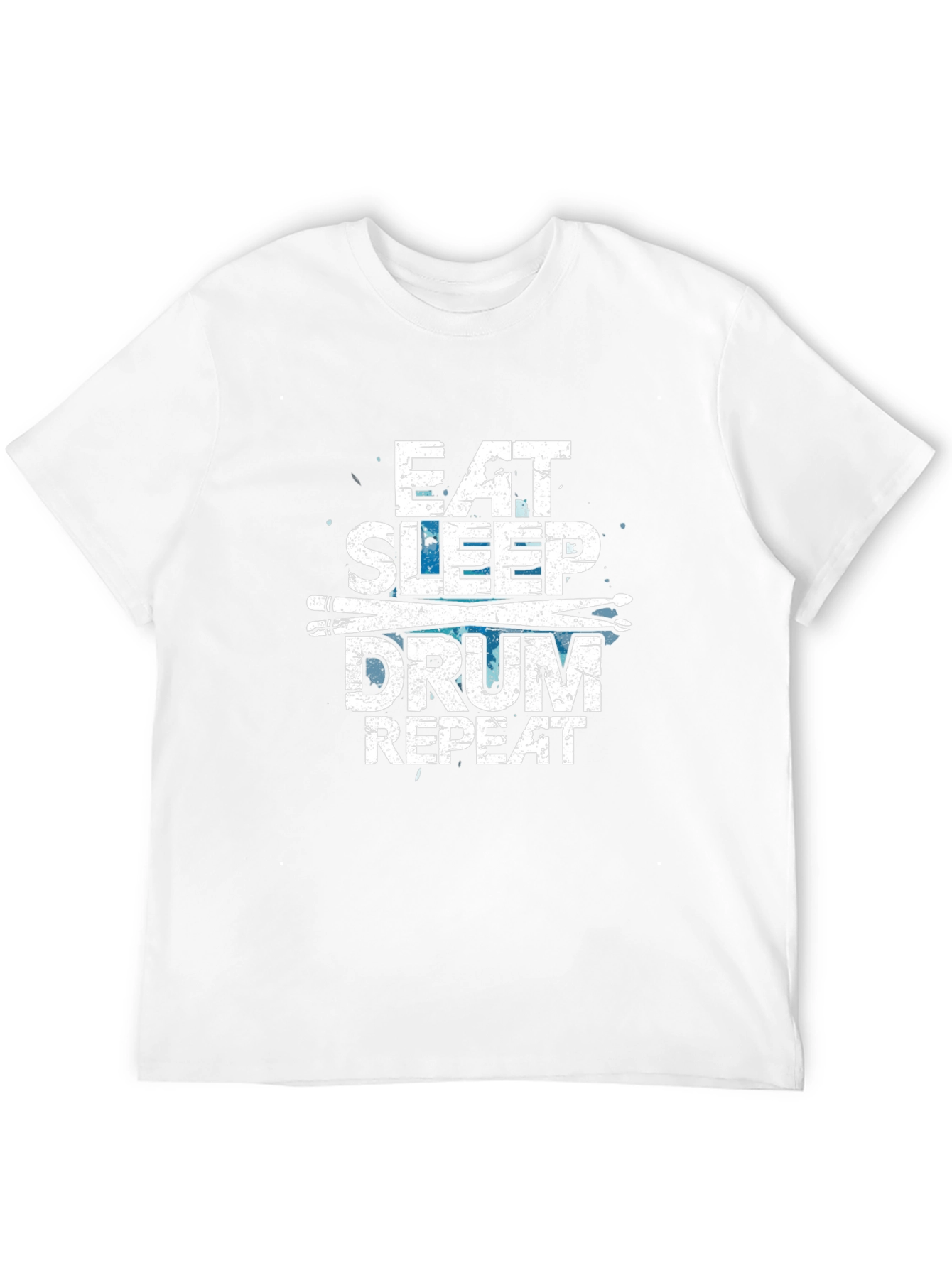 Eat Sleep Drum Repeat Mens Black Graphic T-Shirt