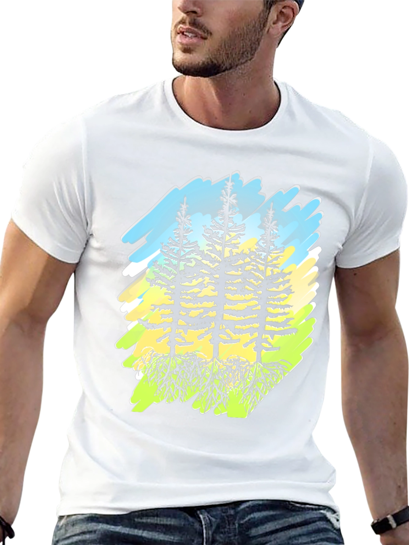 Nature Trees Graphic Black T-Shirt