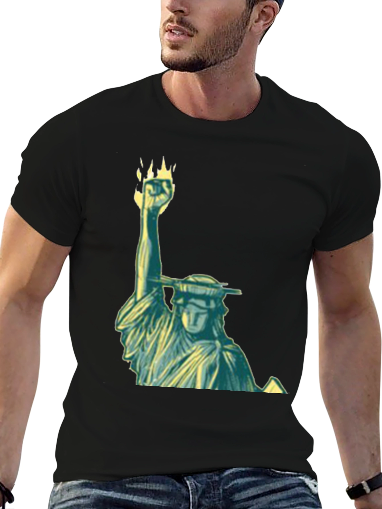 Statue of Liberty Graphic Black T-Shirt