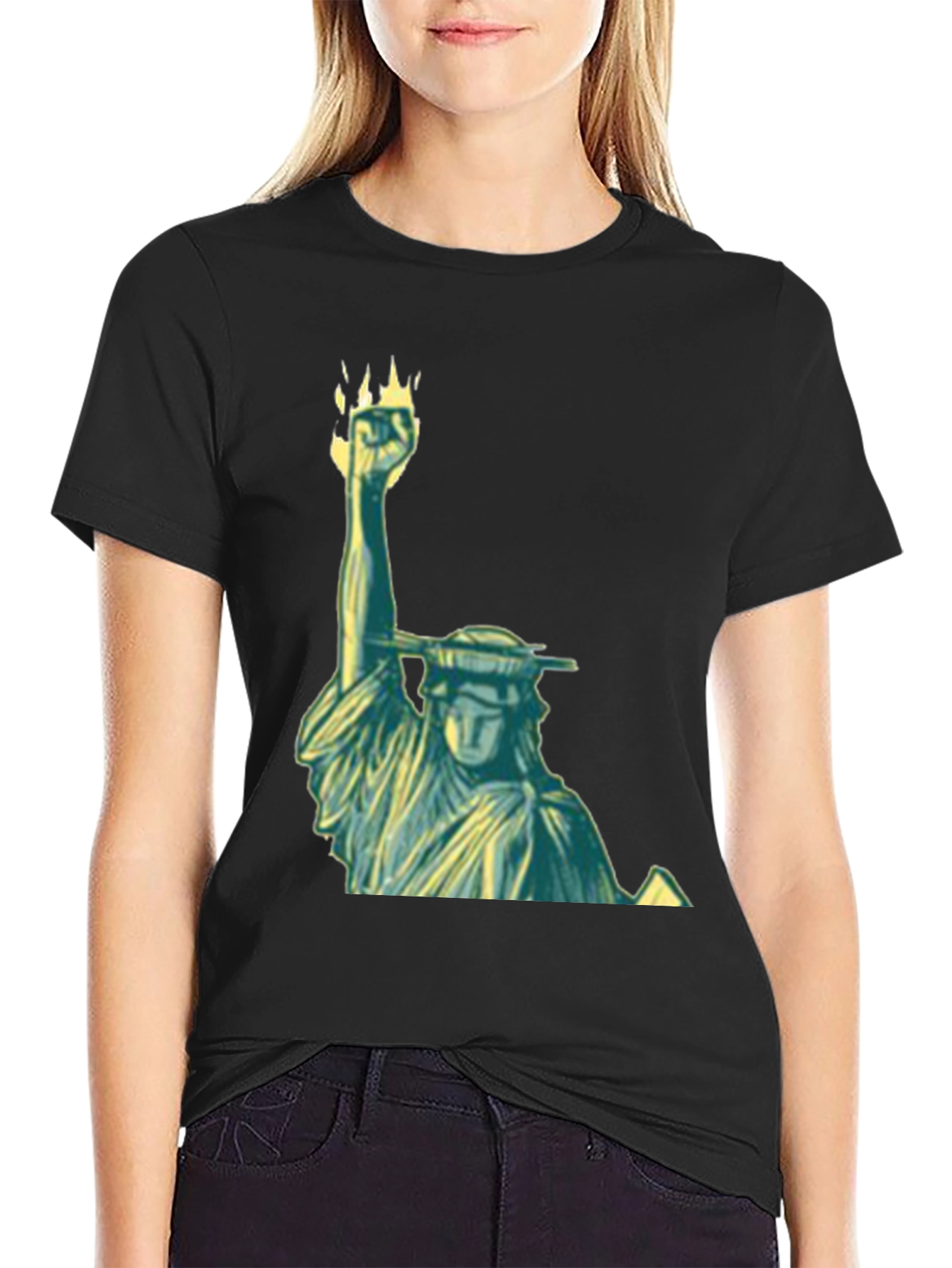 Statue of Liberty Graphic Black T-Shirt