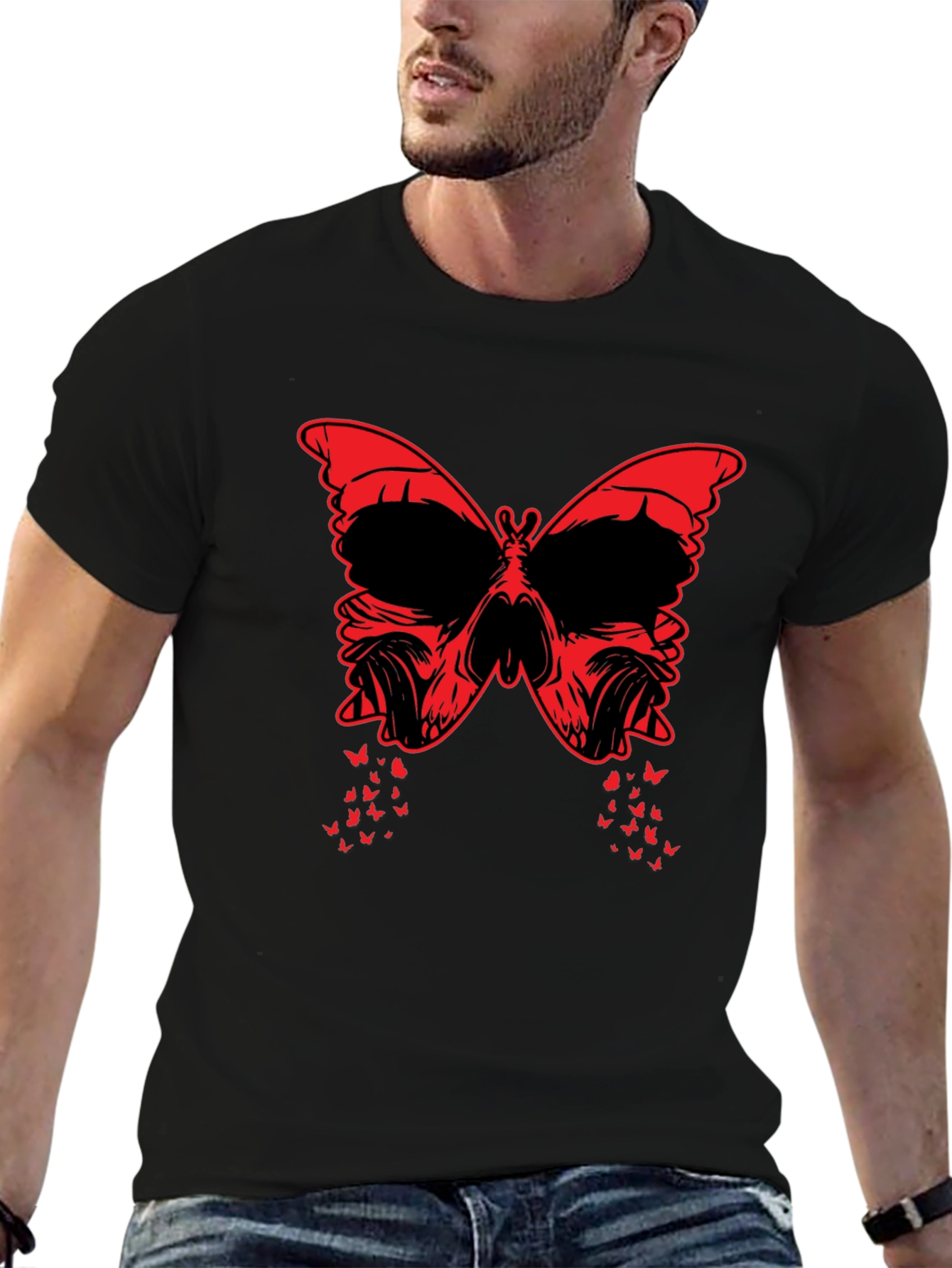 Skull Butterfly Graphic Tee