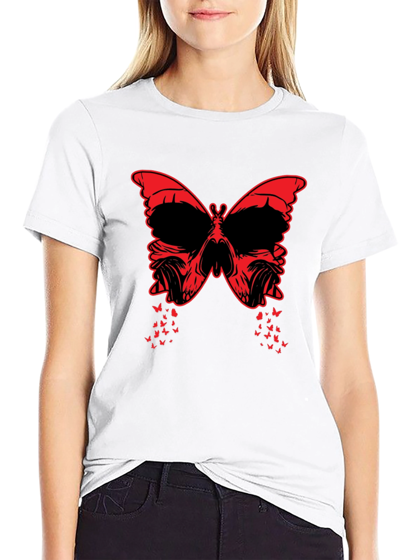 Skull Butterfly Graphic Tee