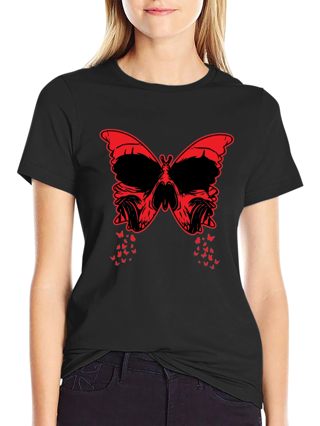 Skull Butterfly Graphic Tee