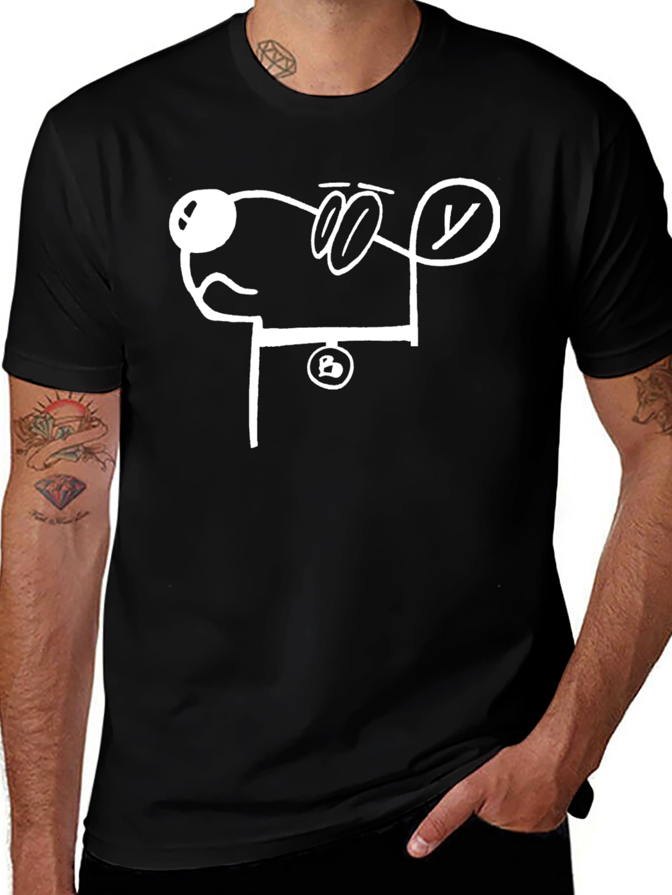 Abstract Dog Graphic T-Shirt