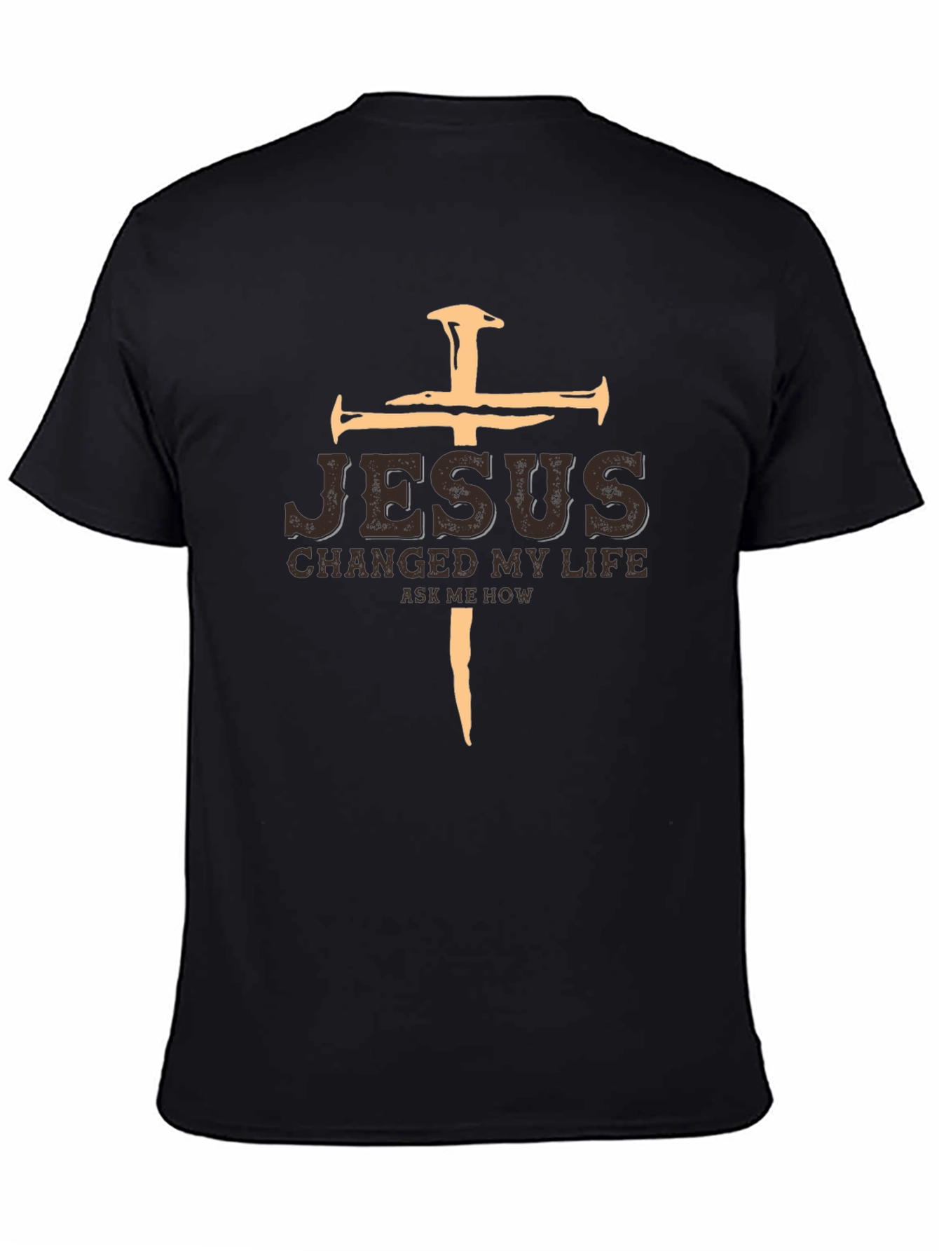 Jesus Changed My Life Black Graphic T-Shirt