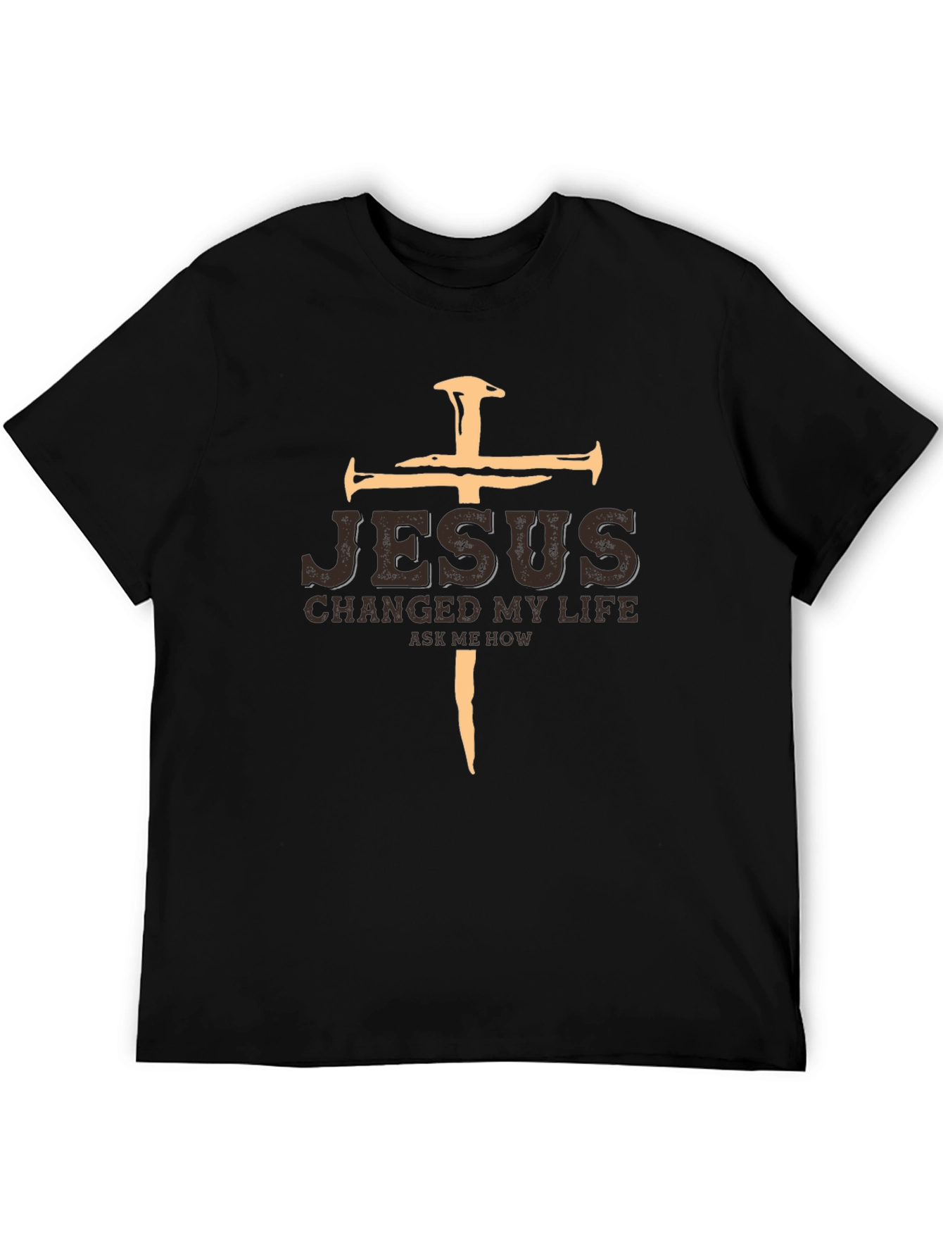 Jesus Changed My Life Black Graphic T-Shirt