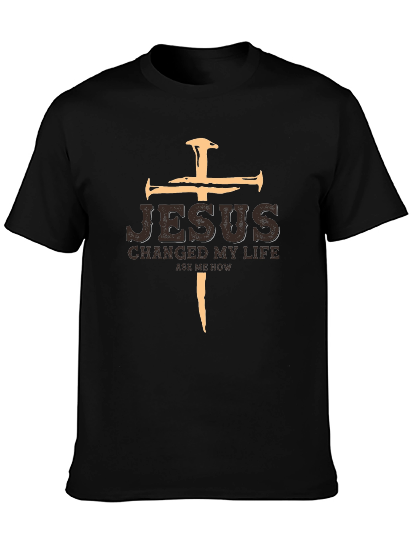 Jesus Changed My Life Black Graphic T-Shirt