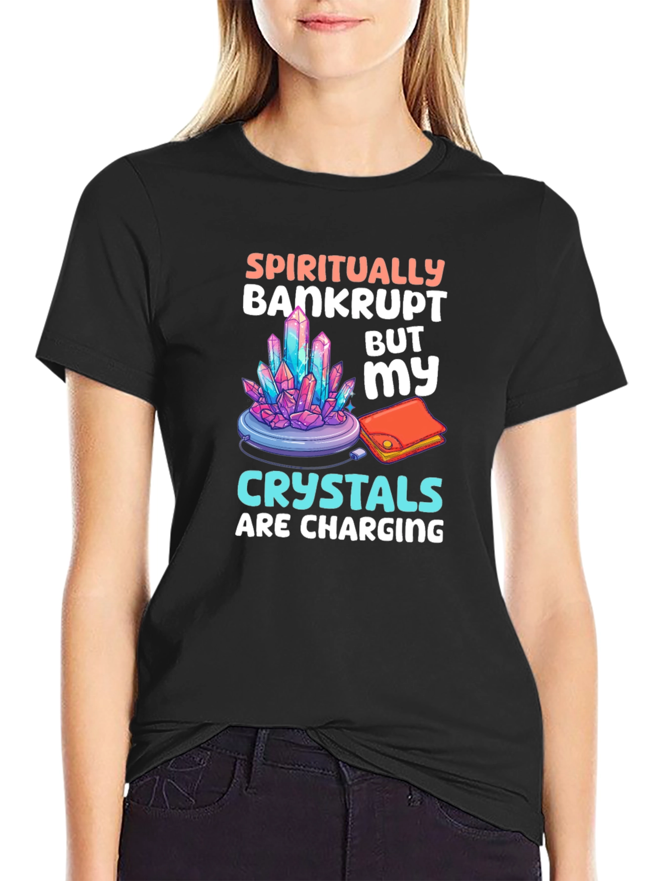 Spiritually Bankrupt Crystals Charging T-Shirt