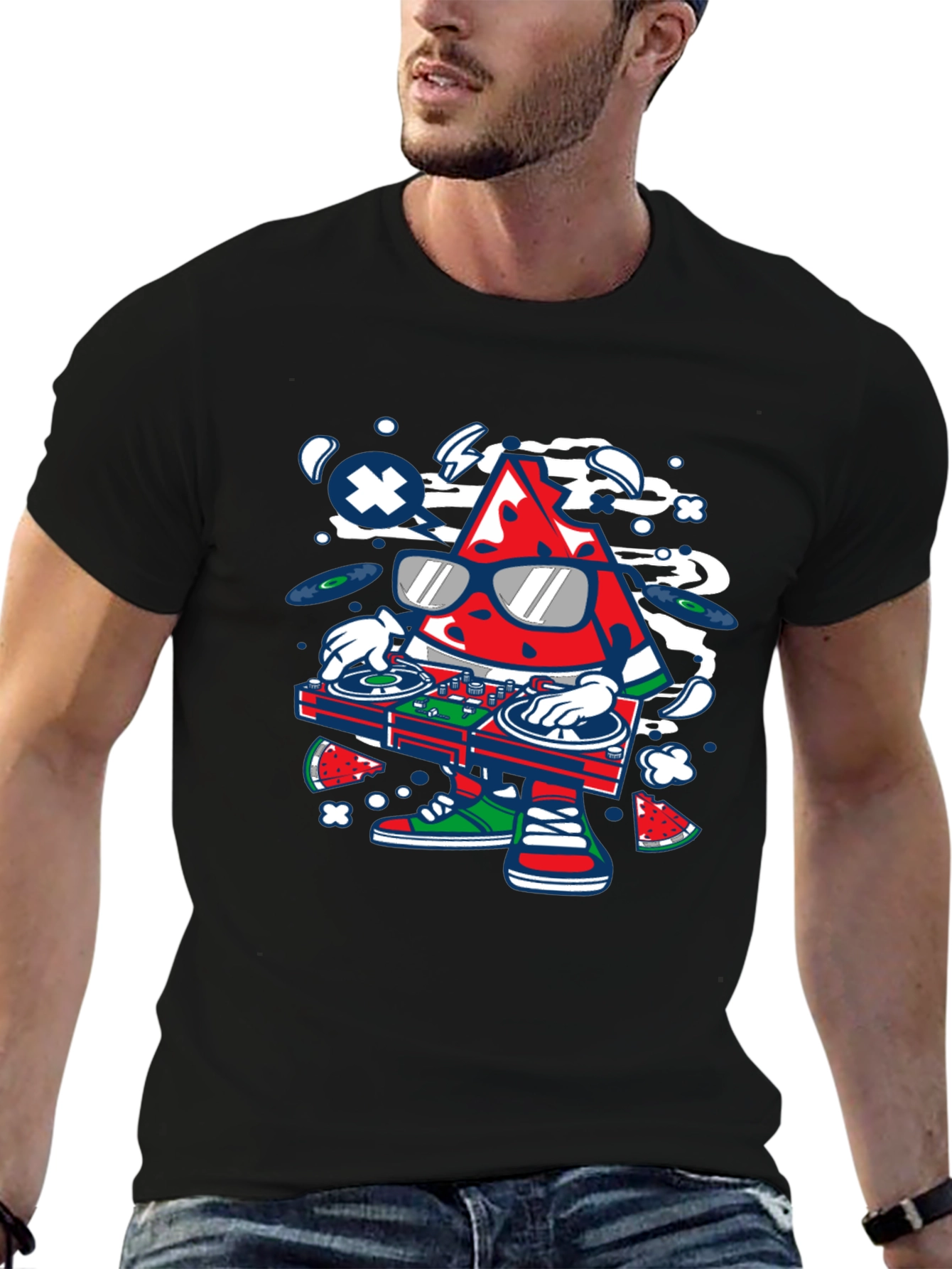 DJ Watermelon Graphic T-Shirt - Cool Summer Vibes
