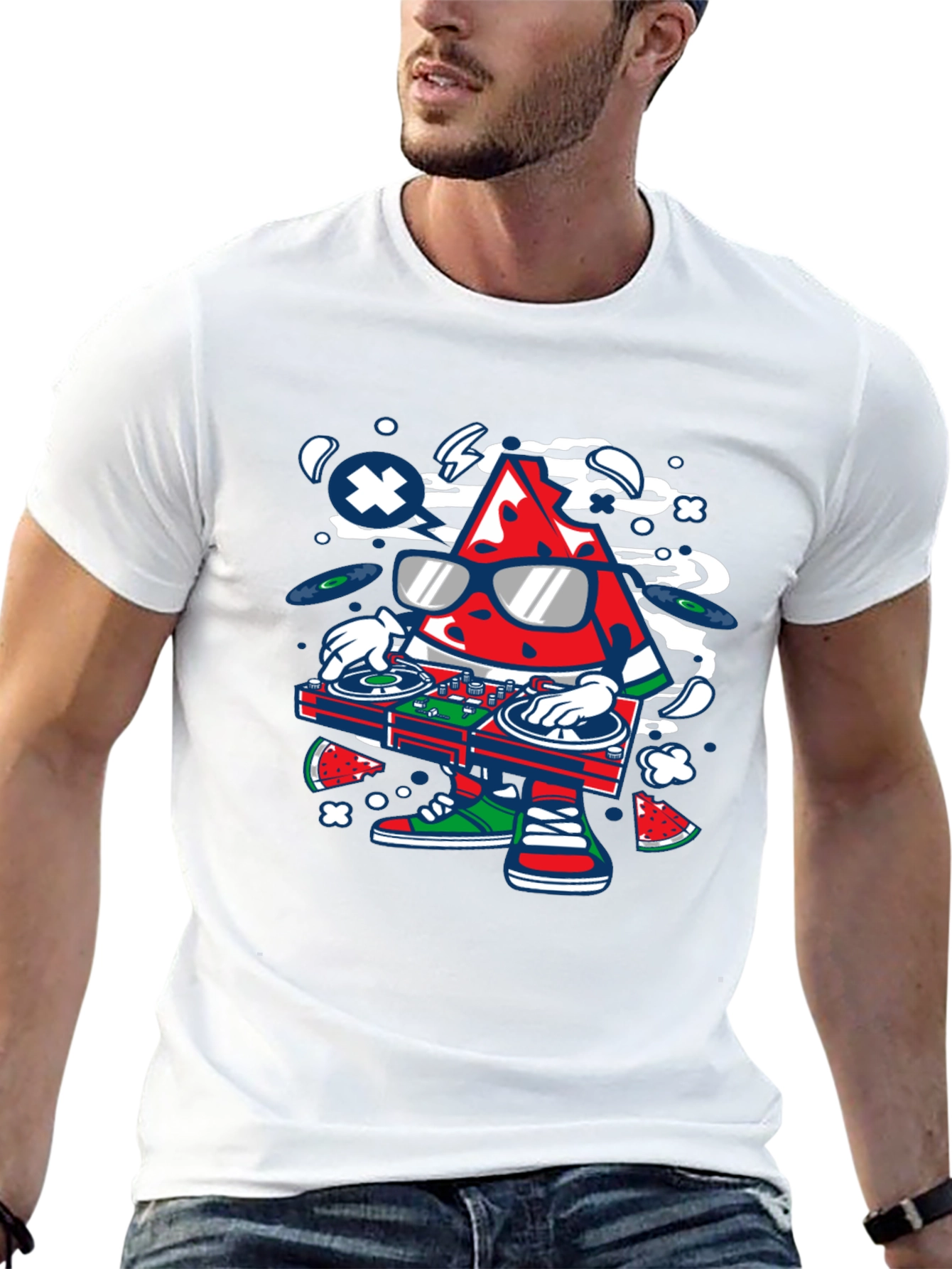 DJ Watermelon Graphic T-Shirt - Cool Summer Vibes
