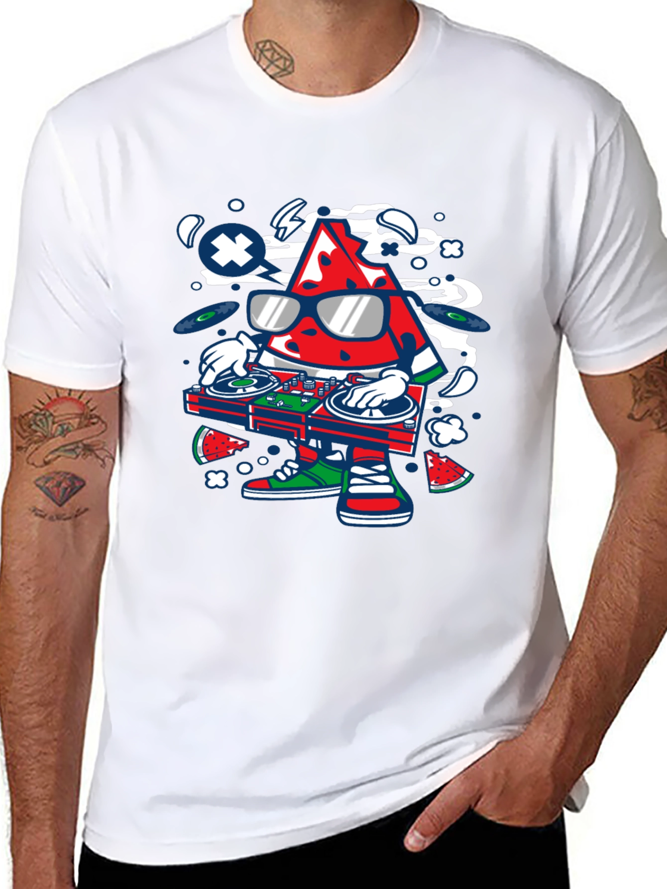 DJ Watermelon Graphic T-Shirt - Cool Summer Vibes