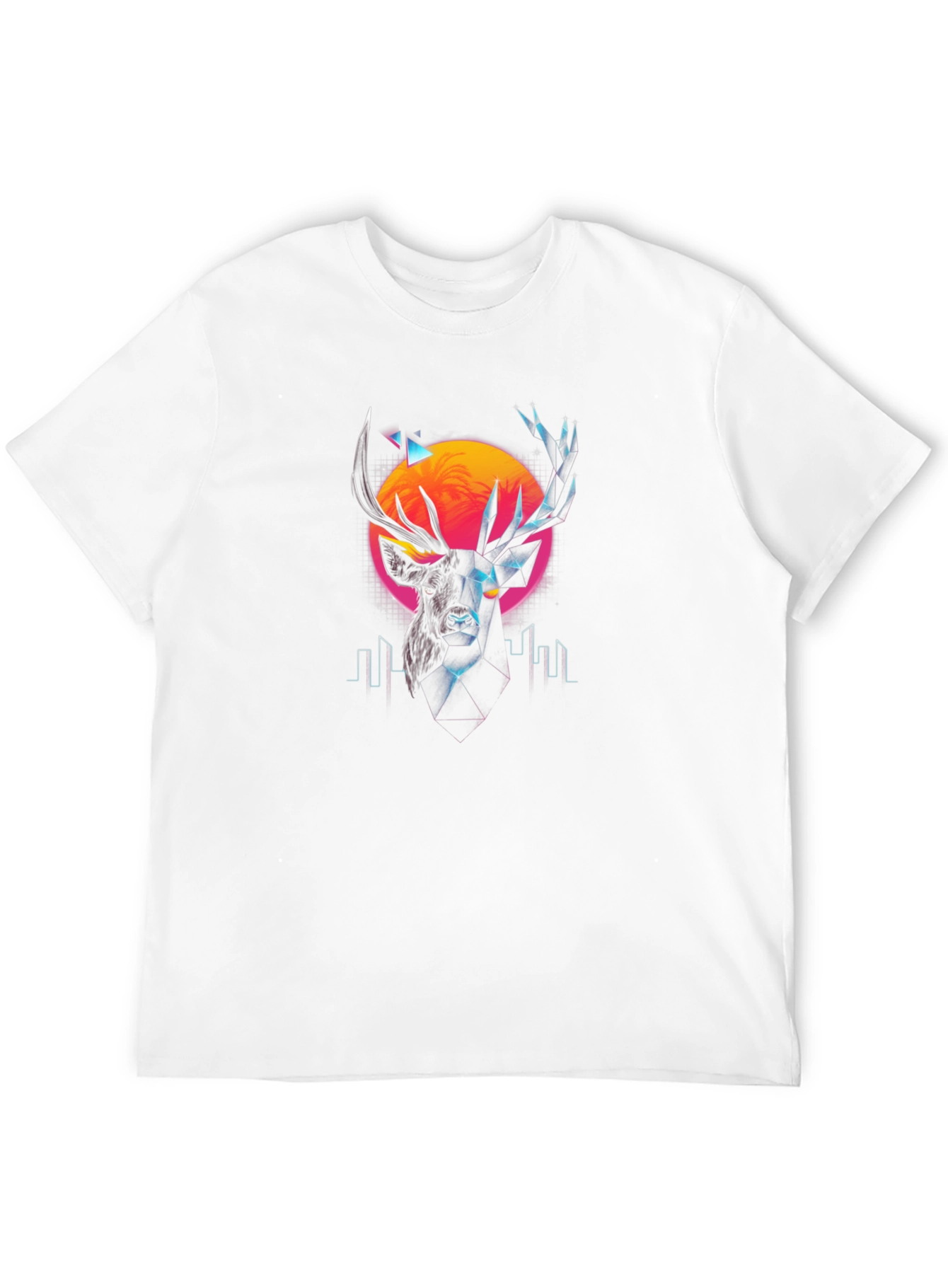 Retro Deer Graphic T-Shirt - Black