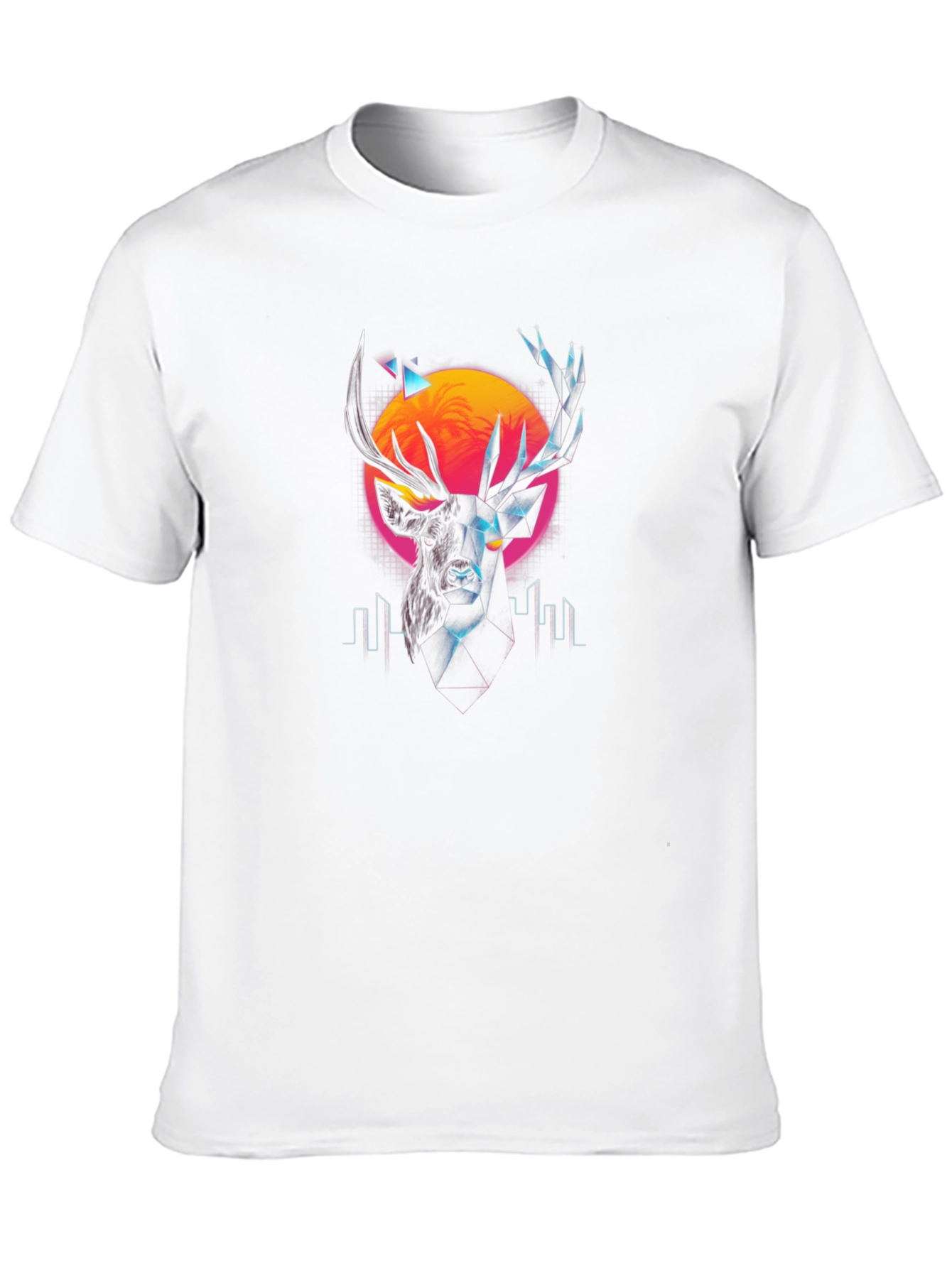 Retro Deer Graphic T-Shirt - Black