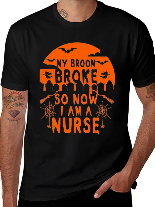 Halloween Nurse T-Shirt - My Broom Broke